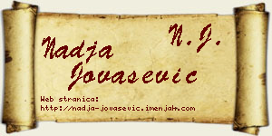 Nadja Jovašević vizit kartica